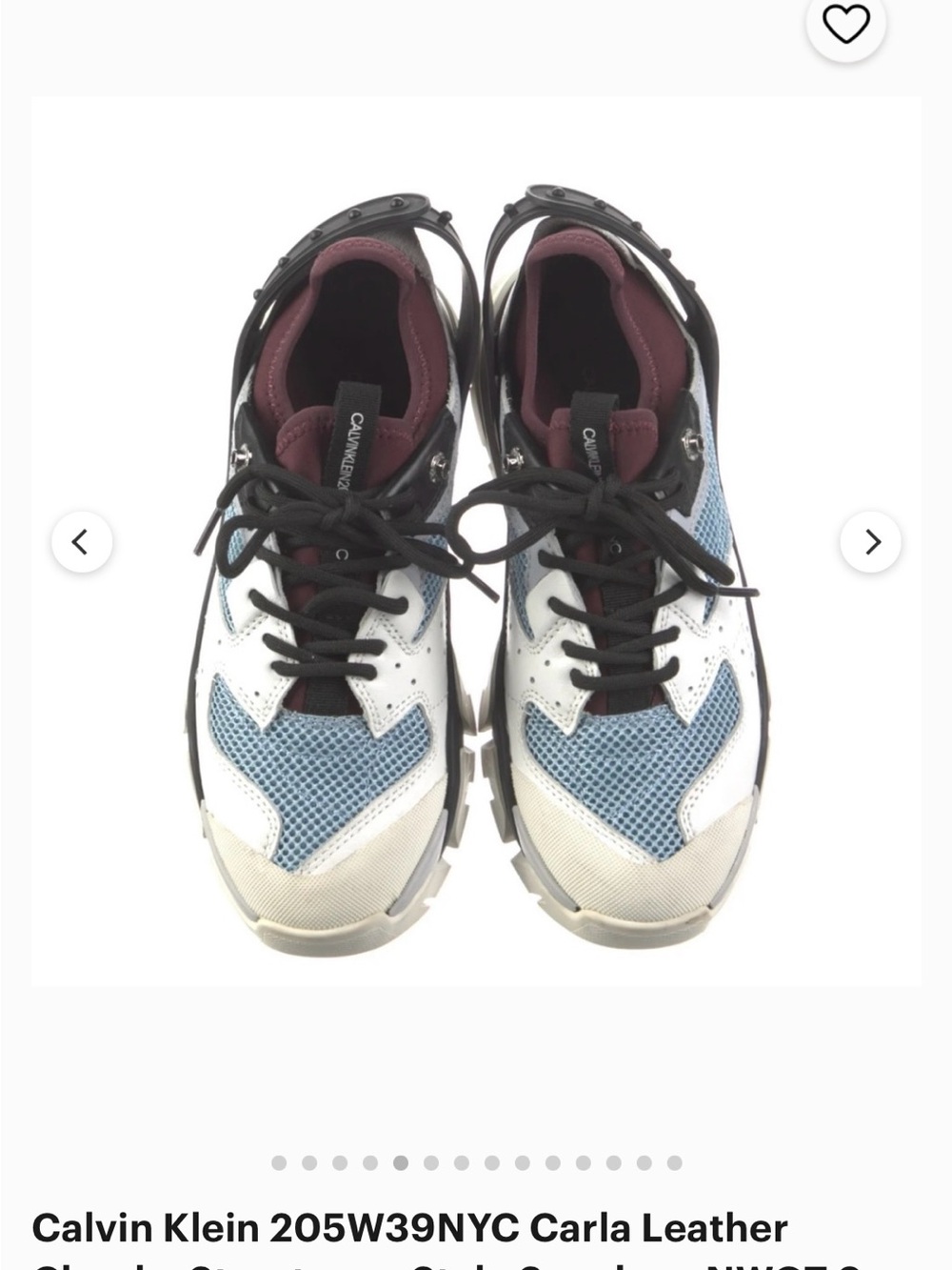 Calvin Klein Women's Carla Mesh & Leather Sneaker in Blue/White